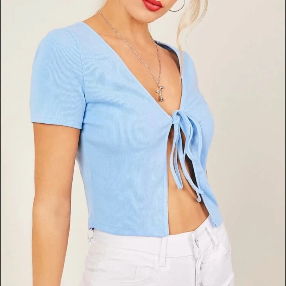 [SHEIN] Tie Front Top - Picture 3 of 3